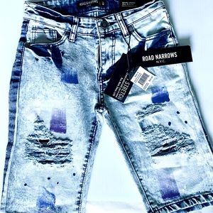 New boy’s denim jean’s shorts ice blue size 8